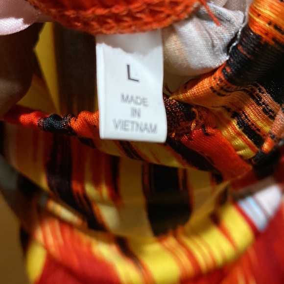 BEADED WESTERN DECOR HALTER DRESS SZ L REAR ELASTIC BACKLESS - Picture 16 of 16